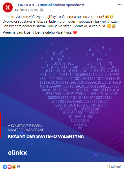 Příspěvek na sociální sítě - Valentýn